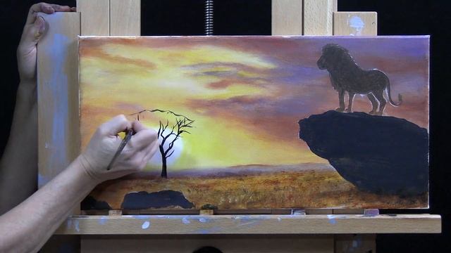 SAFARI SUNSET #2 Learn How to Draw and Paint with Acrylics-Easy Beginner Acrylic Painting Tutorial смотреть онлайн