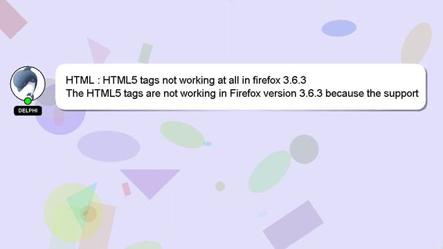 HTML : HTML5 tags not working at all in firefox 3.6.3 смотреть онлайн
