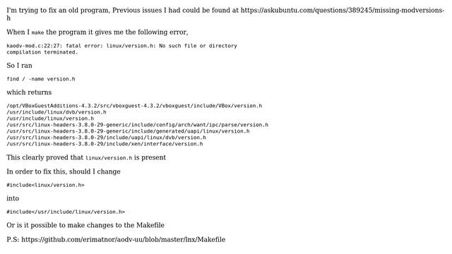 Help locating linux/version.h смотреть онлайн