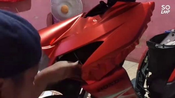 Pasang skotlet merah metalik doff ( matte chrome red ) Honda VARIO 110.