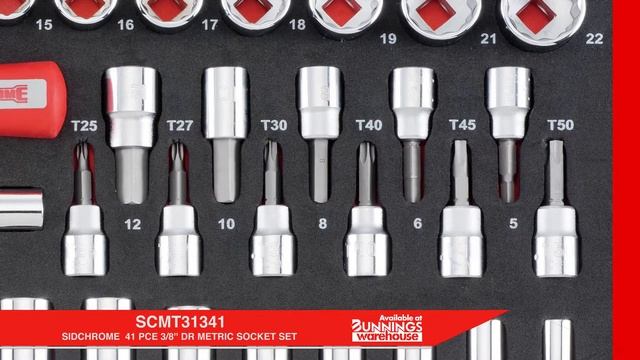 SCMT31341 - SIDCHROME 41 PCE 3/8'' DR METRIC SOCKET SET - CUSTOM KIT MODULAR SYSTEM смотреть онлайн