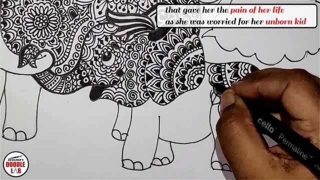 THE bRAVE mOM & bABY ELEPHANT (Mandala Design) смотреть онлайн