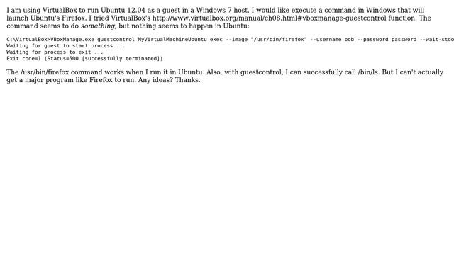 Ubuntu: VirtualBox: Start Firefox in Ubuntu via a Windows script? смотреть онлайн