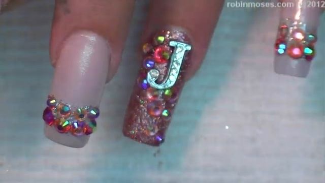 DIY Glam Diva Nails | HOT Light Pink Diamond Bling Nail Art Design смотреть онлайн