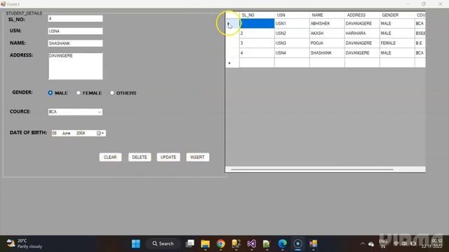 Database operation using windows form application in C#. смотреть онлайн