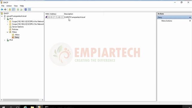 How To Configure MAC Filtering in a Windows DHCP Server 2016 (HINDI) смотреть онлайн