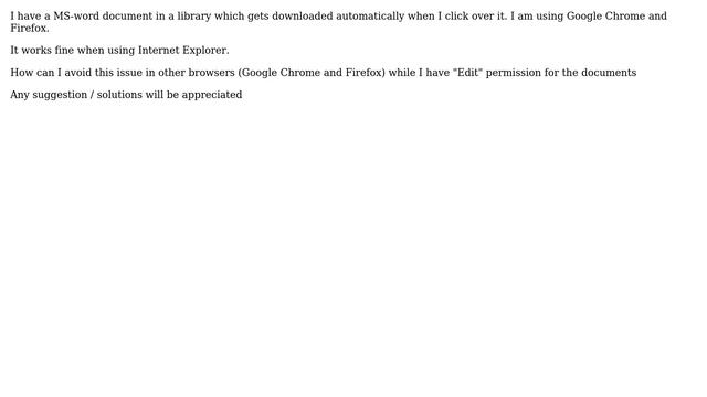 Document automatically downloaded from SharePoint document library in Chrome and Firefox смотреть онлайн