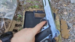 Пістолет стартовий (шумовий) KUZEY 911 chrome/black (Кольт 1911) з дод. магазином