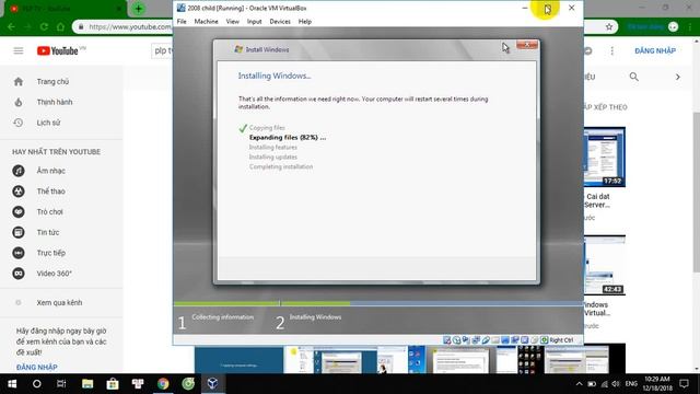 Hướng dẫn cài đặt chương trình Virtual Box và Windows Server 2008 смотреть онлайн