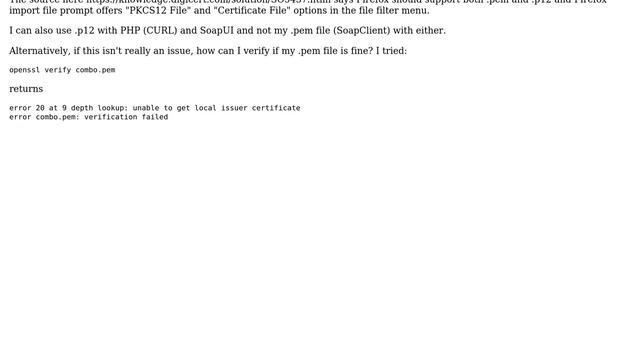 DevOps & SysAdmins: Client certificate works in Firefox in .p12 format, but not with .pem смотреть онлайн