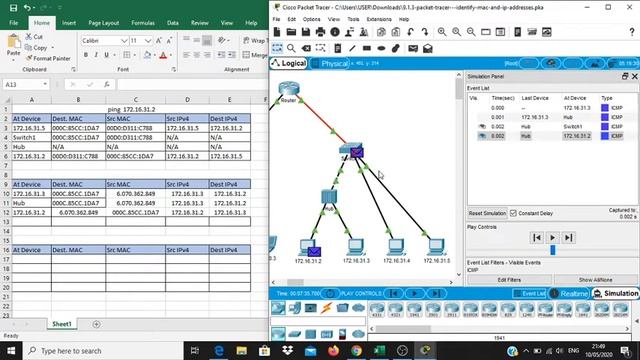9.1.3 Packet Tracer - Identify MAC and IP Addresses смотреть онлайн