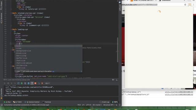 Figwheel + Cursive + Chrome extension workflow смотреть онлайн