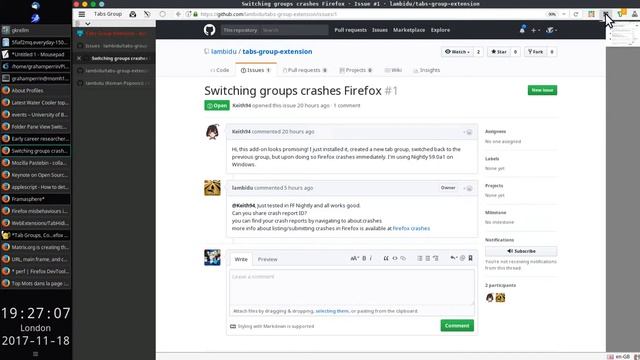 Tab Groups, Conex and Tabs Group in Firefox 56.0.2 смотреть онлайн