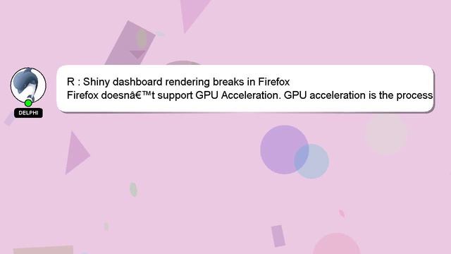 R : Shiny dashboard rendering breaks in Firefox смотреть онлайн