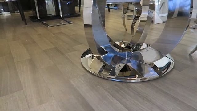 Athena Round White Glass Dining Table смотреть онлайн