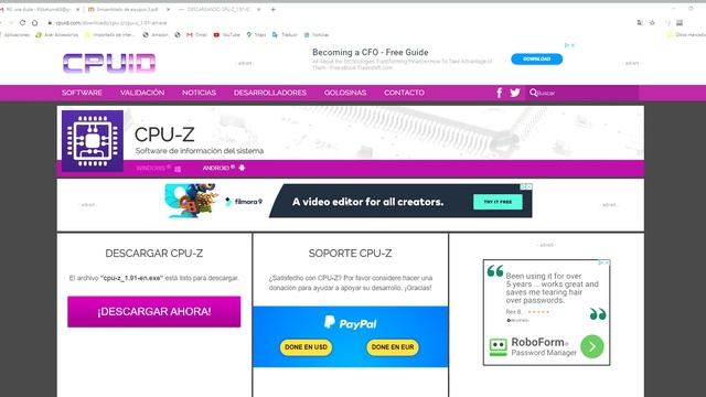 DESCARGANDO CPU Z 1 91 ES EXE CPUID Google Chrome смотреть онлайн