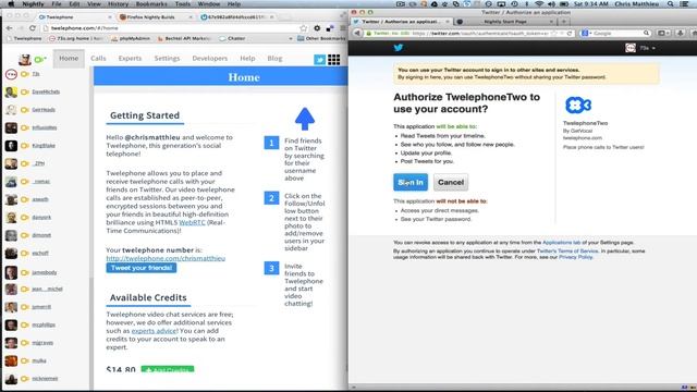 Twelephone Now Supports FireFox Nightly! #WebRTC смотреть онлайн