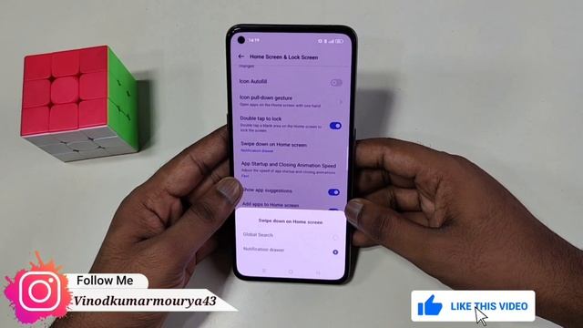 Realme C55 me Swipe down to home screen setting kaise kare | Realme c55 swipe down on home screen смотреть онлайн