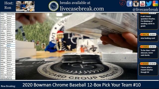 2020 Bowman Chrome Baseball 12 Box Hobby Pick Your Team #10 9 18 2020 смотреть онлайн