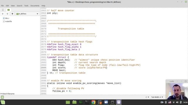 70-Bitboard CHESS ENGINE in C implementing HASH TABLE aka transposition table (define & initialize) смотреть онлайн
