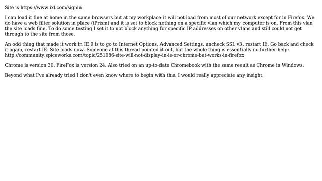 HTTPS site will not load in IE9 and Chrome but will load in Firefox on local network смотреть онлайн