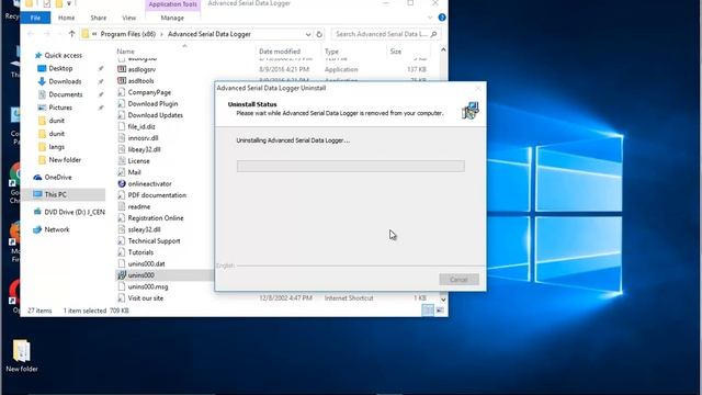 Uninstall Advanced Serial Data Logger v4.1 on Windows 10 смотреть онлайн
