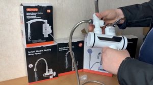 Кран смеситель электрический SmartUs проточный водонагреватель с LCD дисплеем нижнее подключение