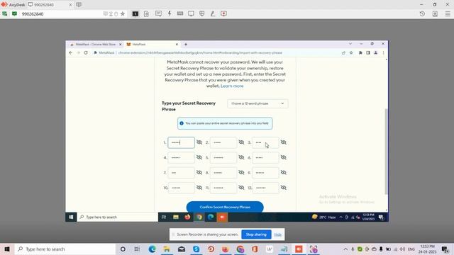 Importing existing wallet in Metamask. смотреть онлайн