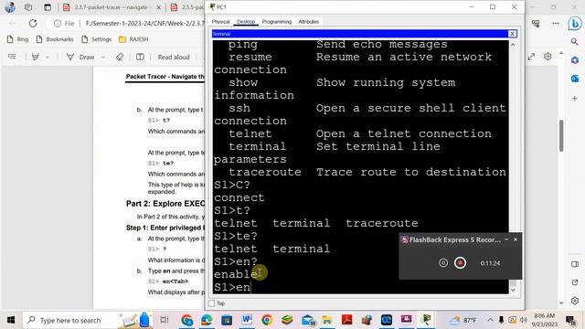 In Class Packet Tracer Activity -Navigate the IOS: (PKT 2.3.7) смотреть онлайн