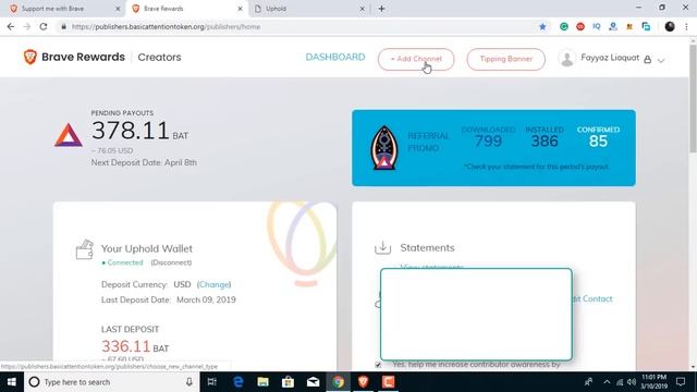 Cash out from Brave Reward for Android смотреть онлайн
