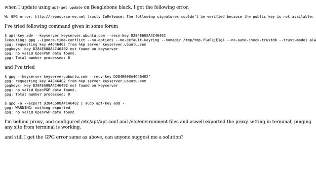 Ubuntu: GPG error : http://repos.rcn-ee.net (2 Solutions!!) смотреть онлайн