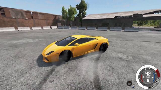 Drifting yellow lambo - BeamNG.Drive смотреть онлайн
