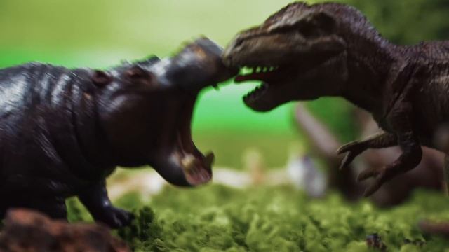 Dinosaurs Attack! Brave Elephant Rhino Hippo Crocodile Protecting Baby Animal | Toy Animals for Kid смотреть онлайн