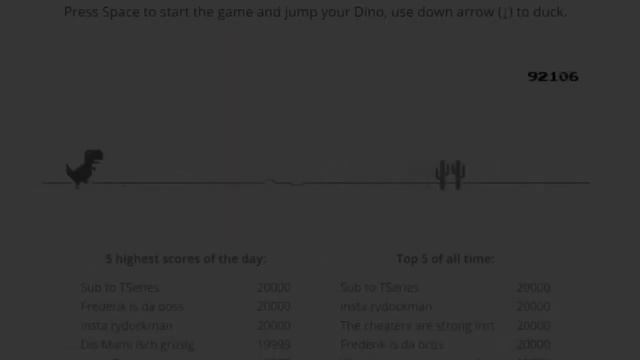 CHROME DINOSAUR GAME ENDING! смотреть онлайн