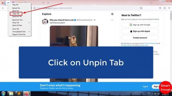 How to Unpin Tabs on Firefox?