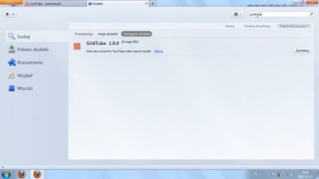 Jak wyświetlać wyniki wyszukiwania w YouTube w postaci siatki w Mozilla Firefox 4? смотреть онлайн