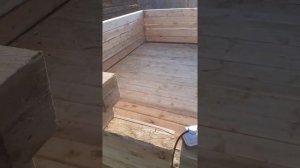 шкантуем брус на банью
