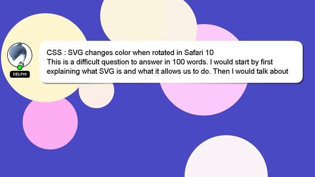 CSS : SVG changes color when rotated in Safari 10 смотреть онлайн