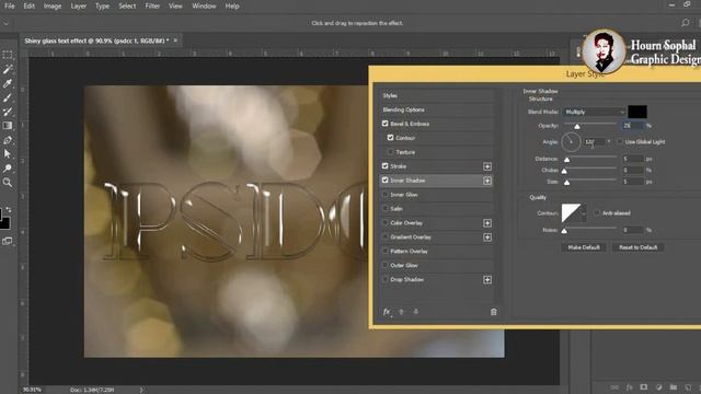 Photoshop Tutorial Shiny Glass Text effect PSD CC смотреть онлайн