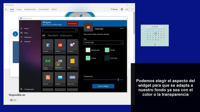 💠 WIDGET CALENDARIO y RELOJ Windows 10 escritorio смотреть онлайн
