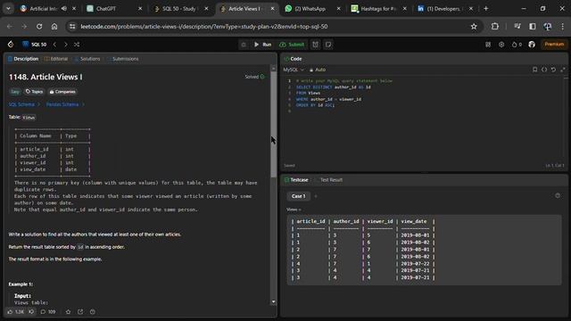 "Article Views I | LeetCode SQL | SQL Interview Questions" смотреть онлайн