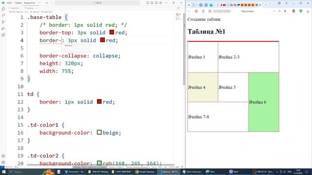 2023 HTML + CSS. Урок 9. Таблицы (no sound) смотреть онлайн