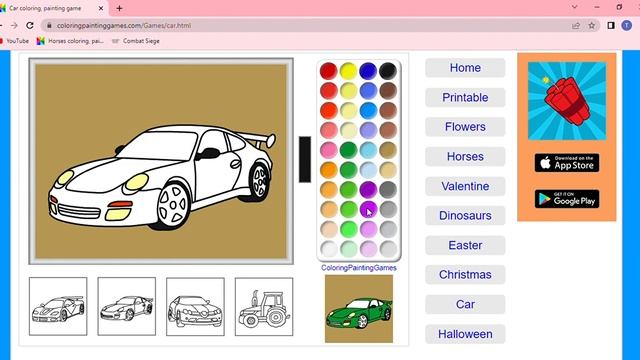Car coloring, painting game Google Chrome 2023 03 26 23 44 59 смотреть онлайн