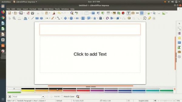 how to change text color in LibreOffice Impress