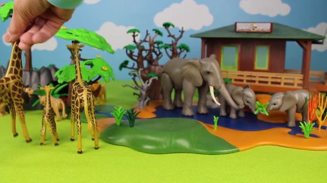 Fun Safari Diorama for Playmobil Zoo Animal Figurines смотреть онлайн