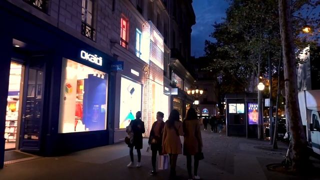 Walking Tour Opera Garnier, Paris by Night - 4k City sounds смотреть онлайн