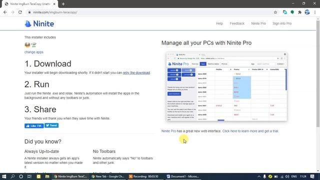 Ninite downloads and installs programs automatically in the background. смотреть онлайн