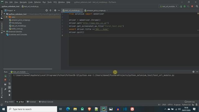 PyCharm Selenium: Test Webdriver Opens Browser смотреть онлайн