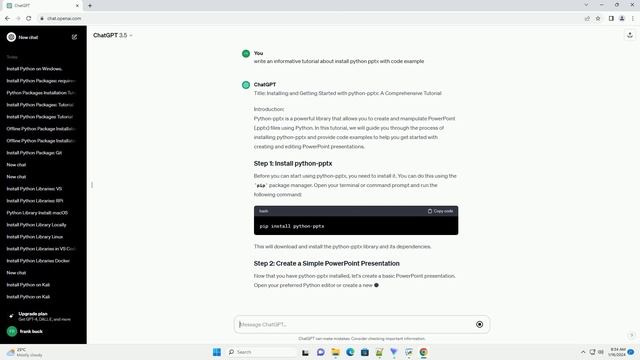 install python pptx смотреть онлайн