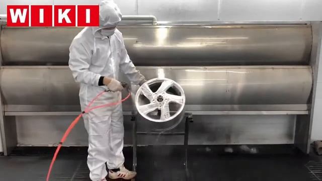 spray chrome machine - process of spraying chrome rim with different colors смотреть онлайн